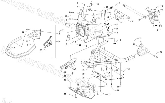 FRONT BUMPER AND FRAME ASSEMBLY diagram