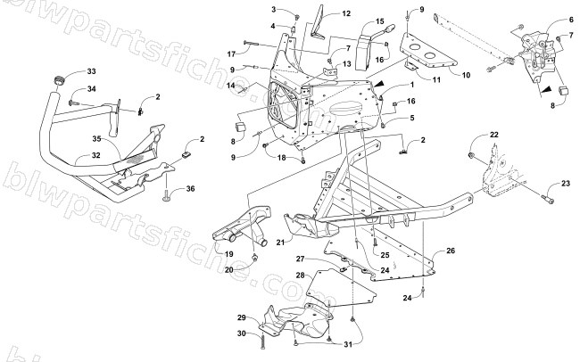 FRONT BUMPER AND FRAME ASSEMBLY diagram