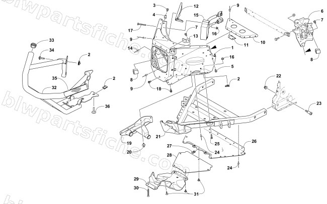 FRONT BUMPER AND FRAME ASSEMBLY diagram