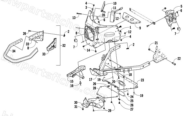 FRONT BUMPER AND FRAME ASSEMBLY diagram