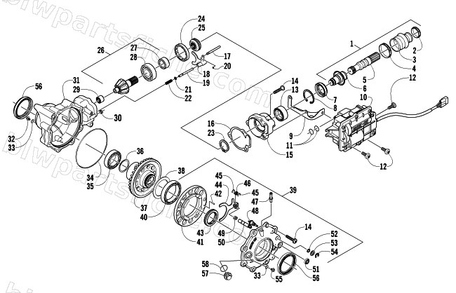 FRONT DRIVE GEARCASE ASSEMBLY diagram
