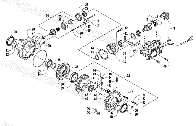 FRONT DRIVE GEARCASE ASSEMBLY diagram