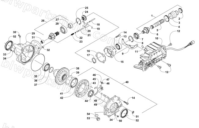 FRONT DRIVE GEARCASE ASSEMBLY diagram