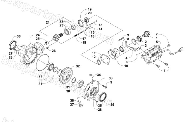 FRONT DRIVE GEARCASE ASSEMBLY diagram