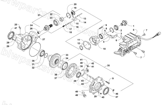 FRONT DRIVE GEARCASE ASSEMBLY diagram