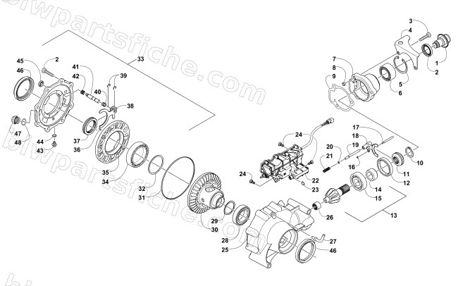 FRONT DRIVE GEARCASE ASSEMBLY diagram