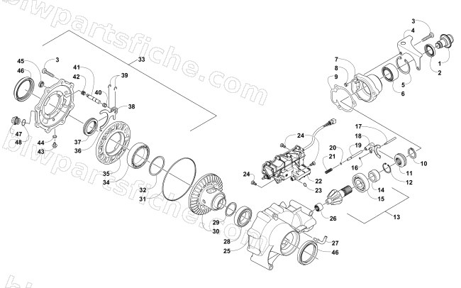 FRONT DRIVE GEARCASE ASSEMBLY diagram