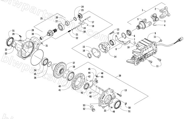 FRONT DRIVE GEARCASE ASSEMBLY diagram