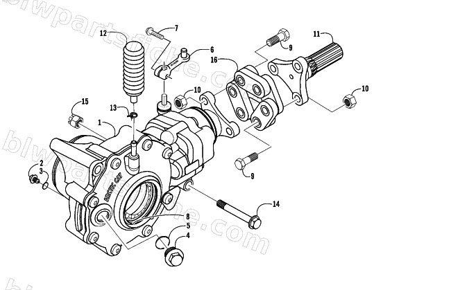 FRONT DRIVE GEARCASE ASSEMBLY diagram