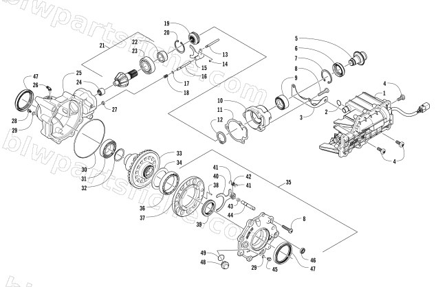 FRONT DRIVE GEARCASE ASSEMBLY diagram