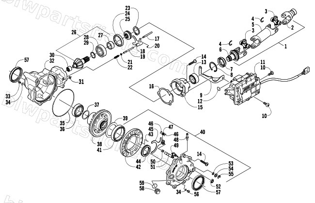 FRONT DRIVE GEARCASE ASSEMBLY diagram