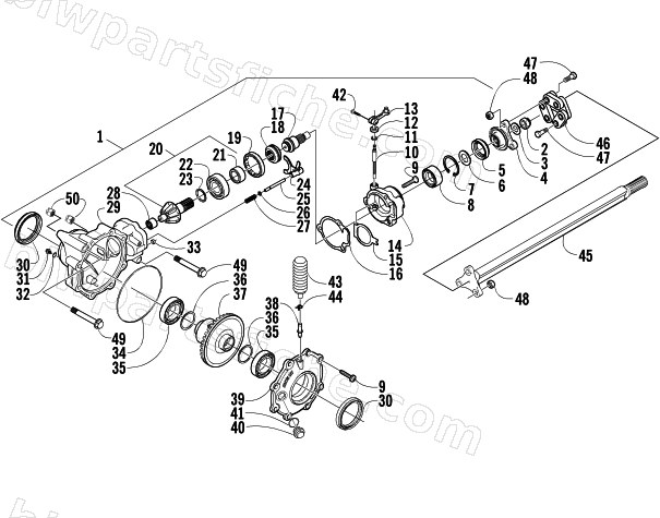FRONT DRIVE GEARCASE ASSEMBLY (4X4) diagram