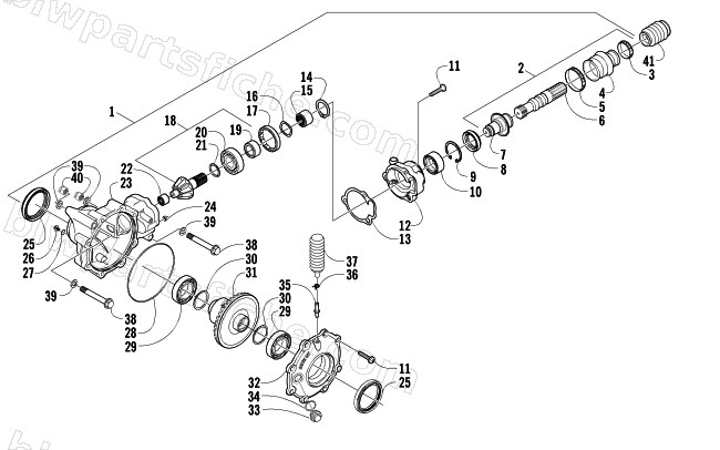 FRONT DRIVE GEARCASE ASSEMBLY diagram