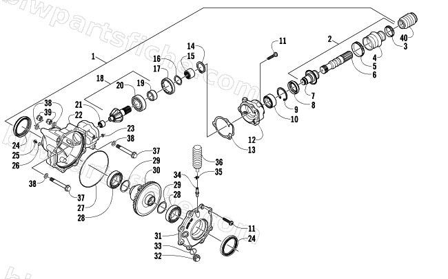 FRONT DRIVE GEARCASE ASSEMBLY diagram