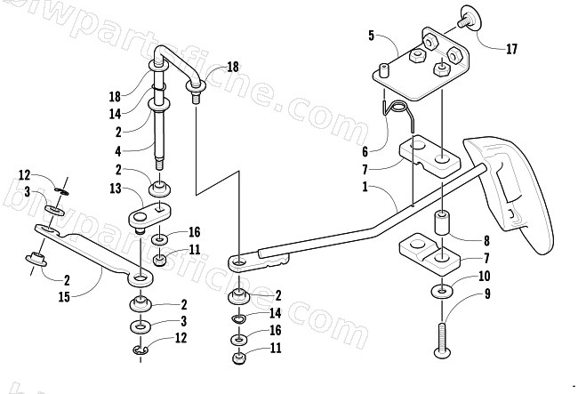 FRONT DRIVE SHIFT LINKAGE ASSEMBLY diagram