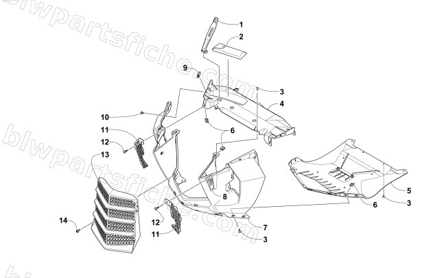 FRONT FASCIA AND CENTER SKID PLATE ASSEMBLY diagram