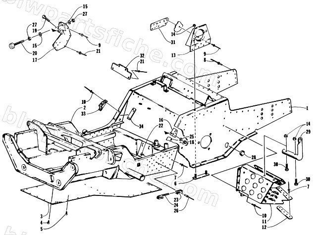 FRONT FRAME AND FOOTREST ASSEMBLY diagram