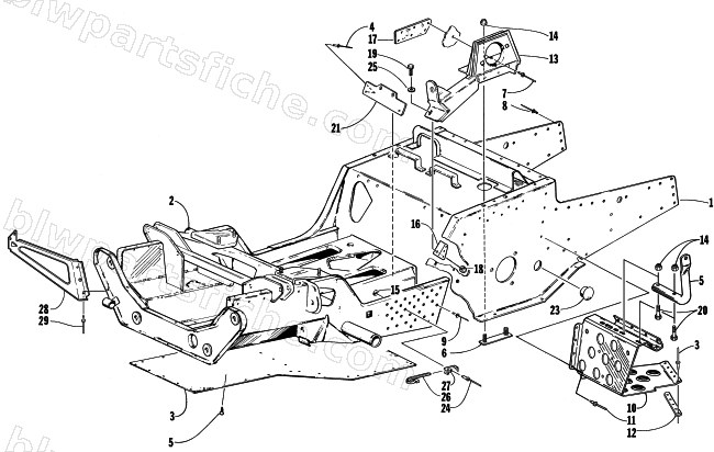 FRONT FRAME AND FOOTREST ASSEMBLY diagram