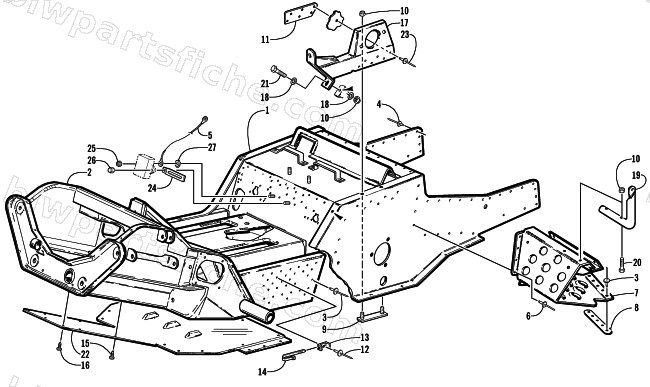 FRONT FRAME AND FOOTREST ASSEMBLY diagram