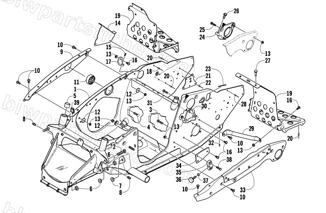 FRONT FRAME AND FOOTREST ASSEMBLY diagram