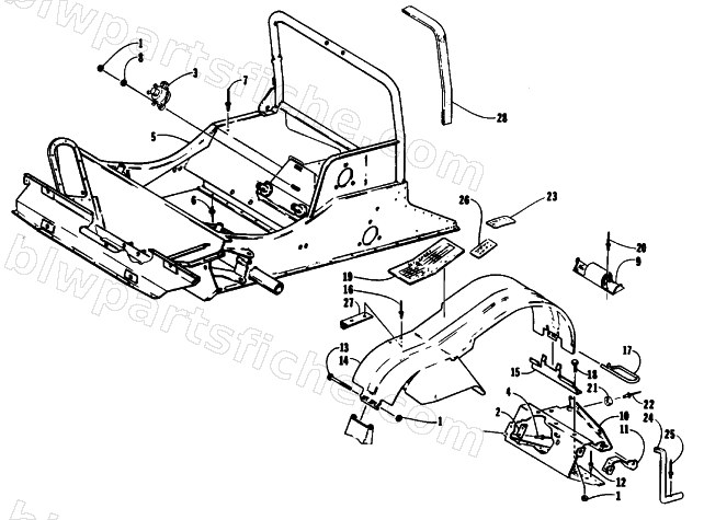 FRONT FRAME AND FOOTREST ASSEMBLY diagram