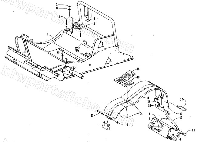 FRONT FRAME AND FOOTREST ASSEMBLY diagram