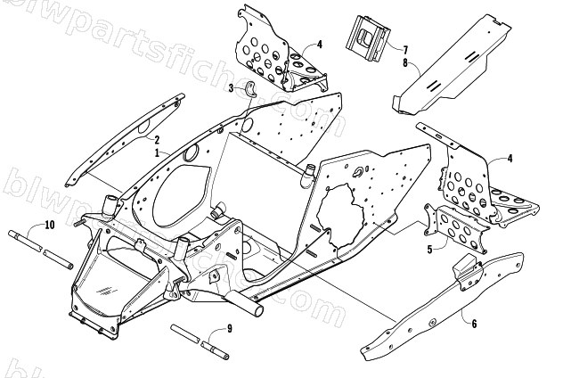FRONT FRAME AND STEERING COMPONENTS TEAM ARCTIC GREEN diagram