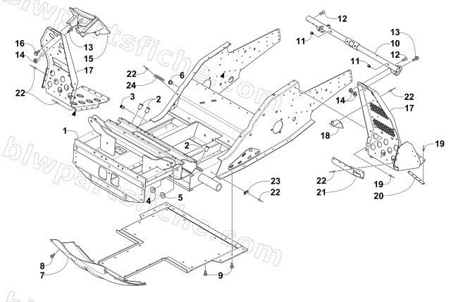 FRONT FRAME & FOOTREST ASSEMBLY diagram