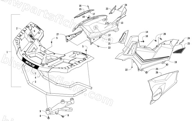 FRONT RACK AND SIDE PANEL ASSEMBLIES diagram