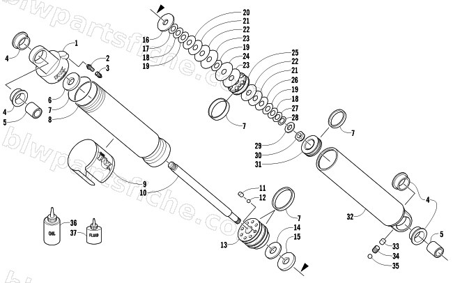 FRONT SUSPENSION SHOCK ABSORBER diagram