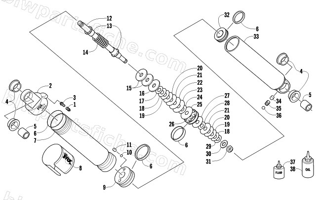 FRONT SUSPENSION SHOCK ABSORBER diagram