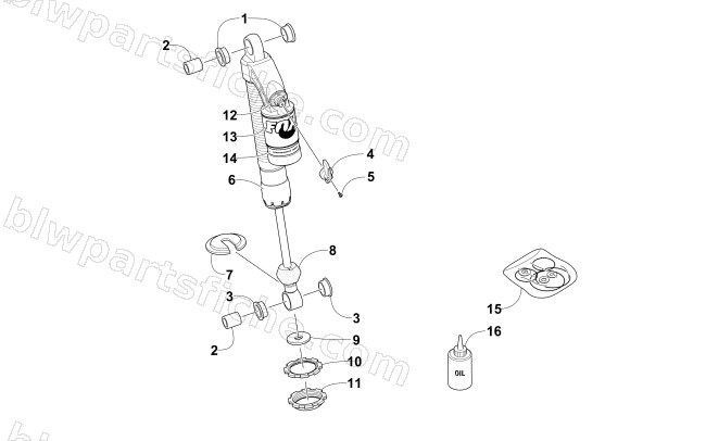 FRONT SUSPENSION SHOCK ABSORBER diagram