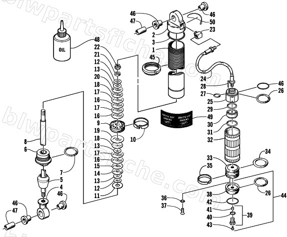 FRONT SUSPENSION SHOCK ABSORBER diagram