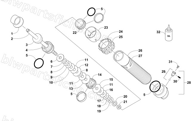 FRONT SUSPENSION SHOCK ABSORBER diagram