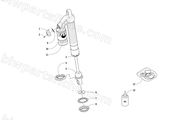 FRONT SUSPENSION SHOCK ABSORBER diagram