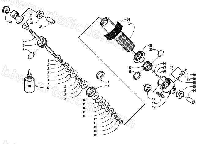 FRONT SUSPENSION SHOCK ABSORBER diagram