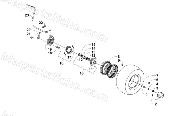 FRONT WHEEL AND BRAKE ASSEMBLIES diagram