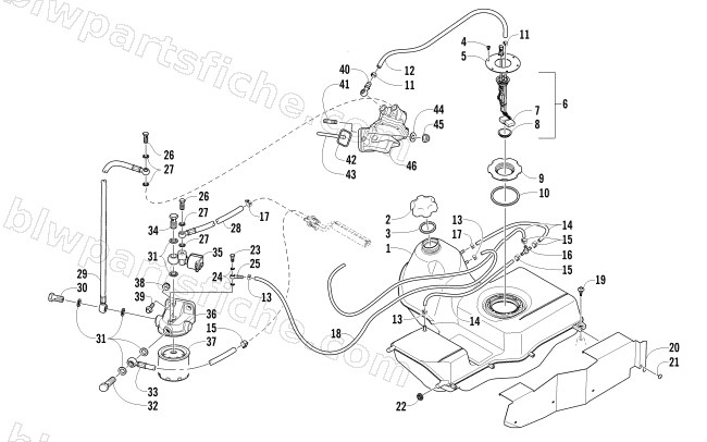 FUEL TANK AND FUEL FILTER ASSEMBLIES diagram