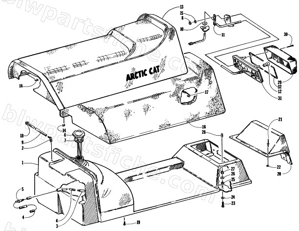 GAS TANK AND SEAT ASSEMBLIES diagram