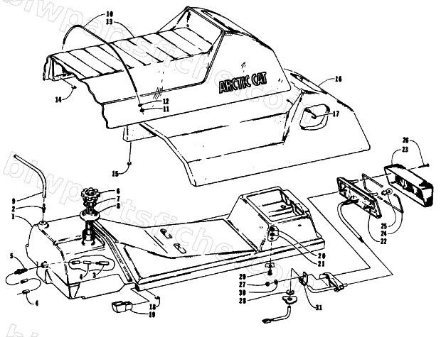 GAS TANK, SEAT AND TOOLBOX diagram