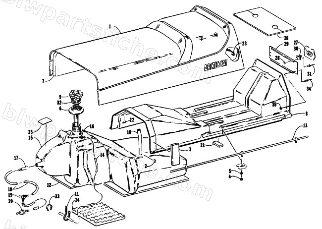 GAS TANK, SEAT AND TOOLBOX diagram