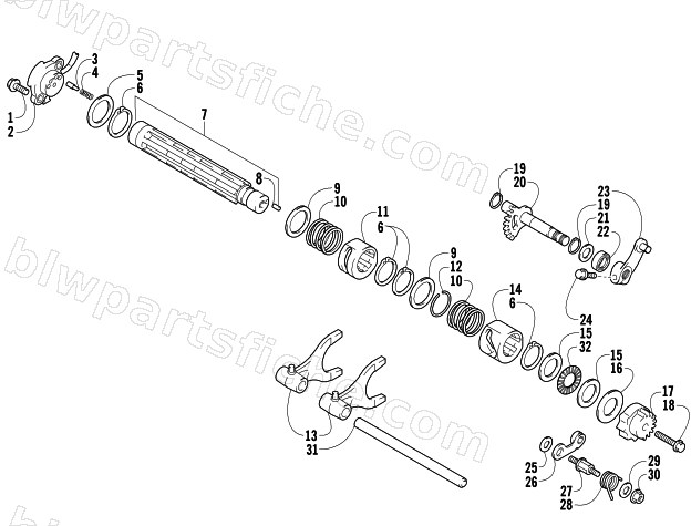 GEAR SHIFTING ASSEMBLY diagram