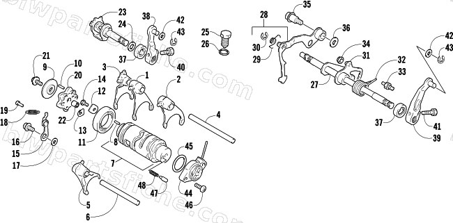 GEAR SHIFTING ASSEMBLY diagram