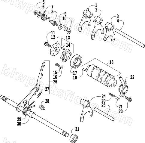 GEAR SHIFTING ASSEMBLY diagram
