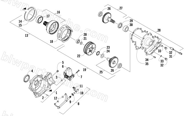 GEARCASE ASSEMBLY diagram