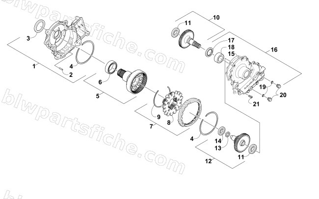 GEARCASE ASSEMBLY diagram