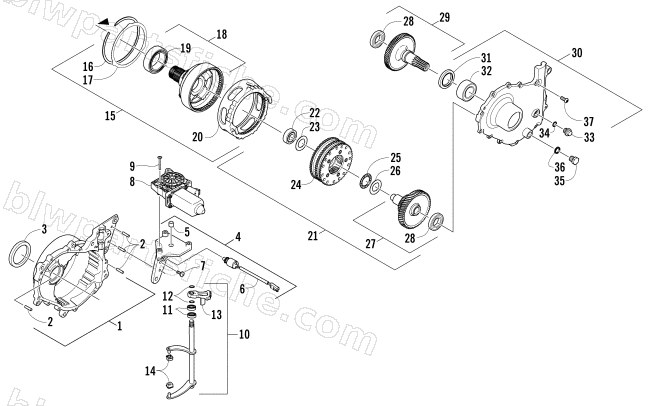 GEARCASE ASSEMBLY diagram