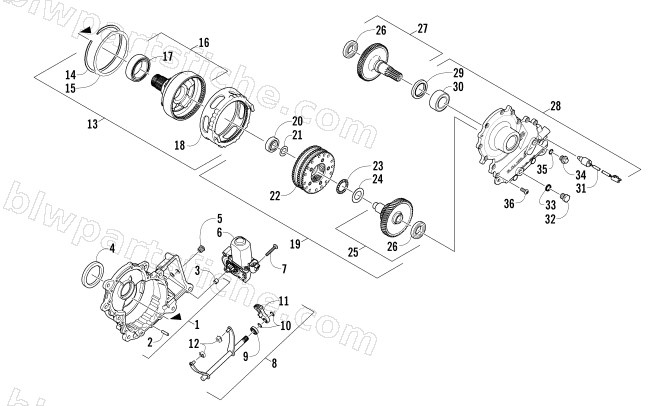 GEARCASE ASSEMBLY diagram