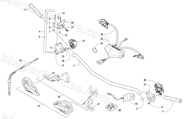 HANDLEBAR AND CONTROLS diagram