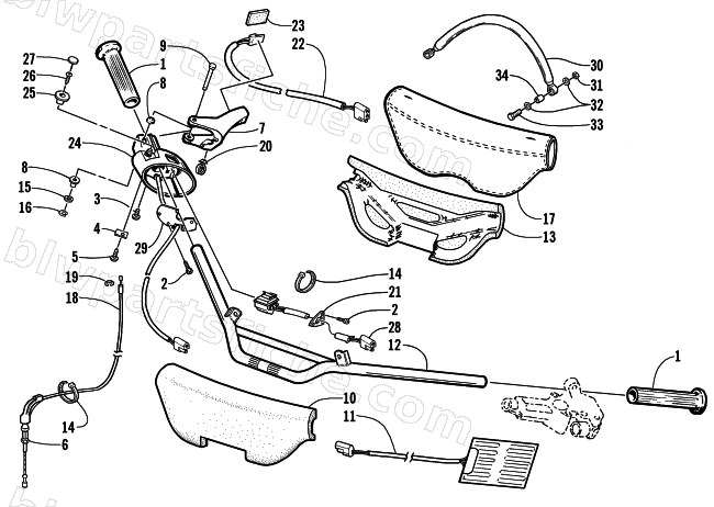 HANDLEBAR AND CONTROLS diagram